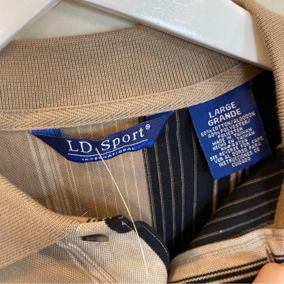 LD Sport International Long Sleeve Polo NWT Large Striped Vintage Preppy Retro - Picture 5 of 5